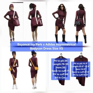 Beyoncé Ivy Park x Adidas Asymmetrical Bodycon Dress Size XS